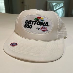 Daytona 500 Hat Snapback 80s Vtg Trucker Mesh Rope Bill Racing Nascar STP Cap